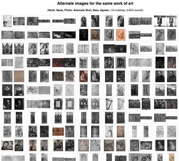 Image showing lots of pairs of photos and their alternate versions